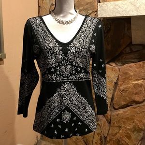 🔥🔥NWOT Gorgeous black and white top